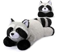 HyDren 18 Inch Raccoon Stuffed Animal 1.5 Lbs Weighted Soft Cuddly Realistic Raccoon Body Pillow Hug Sleeping Fluffy Plush Toys for Kids Birthday Gift Woodland Party Decor