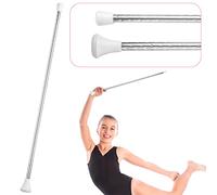 HyDren 24 Inch Twirling Baton Unisex Kids' Gymnastics Dance Baton Metal Baton Marching Band Baton Parade Baton Stick for Talent Shows, Artistic Dancing, Baton Twirling, White