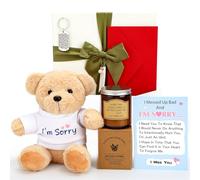 HyDren 5 Pcs I'm Sorry Gifts Set with Big Box Include I'm Sorry Plush Bear Gifts Candle Apology Card Keychain Apology Presents for Her Men Mom Wife Girlfriend Dad Husband Boyfriend