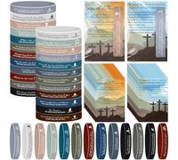 HyDren 50 Sets Vacation Bible School Gifts Bible Verse Bracelets Silicone Christian Wristbands Religious Bookmarks Gospel Church Giveaways Tracts School Award Prizes for Men Women