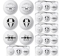 HyDren 6 Sets Groomsmen Golf Balls Groomsmen Proposal Gift Wedding Variety Golf Ball Gift Include 18 Golf Balls 6 PVC Box and Ropes Best Man Wedding Favors