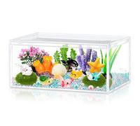 HyDren Axolotl Sea Animal Crafts DIY Tank Glow in the Dark Mini Axolotl Figures Gift Ocean Diorama for Home Under the Sea Themed Birthday Party Decorations (Ocean)