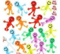 HyDren Stretchy Bendable Man, Treasure Box Toy for Classroom, Stretchable Smile Figure Bendable Toy Carnival Prizes Party Gift Bag Filler Birthday Party Gift Stress Relief(192 Pcs,Glitter)