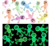 HyDren Stretchy Bendable Man, Treasure Box Toy for Classroom, Stretchable Smile Figure Bendable Toy Carnival Prizes Party Gift Bag Filler Birthday Party Gift Stress Relief(60 Pcs,Glow in Dark)