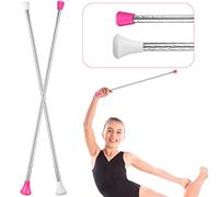 HyDren Twirling Baton Unisex Gymnastics Dance Metal Baton Marching Band Parade Stick for Talent Shows, Artistic Dancing Twirling(26 Inch,White, Pink)