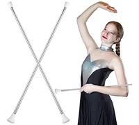 HyDren Twirling Baton Unisex Gymnastics Dance Metal Baton Marching Band Parade Stick for Talent Shows, Artistic Dancing Twirling(26 Inch,White)