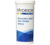 Hydrion PAA160 Peracetic Acid (Paa) Sanitizer Test Strips, 50 Strips/Vial, 6 Vials/Cs