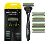 WILKINSON SWORD - Hydro 3 Razor For Men Carbon Coated Blades Hydrating Gel & Skin Guards Razor Handle plus 5 Blades