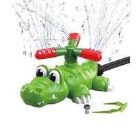 Hydro - Cartoon Crocodile Rocket Launch Water Sprinkler, Interactive Kids Outdoor Backyard Toy, High Reach Fountain Game, Toys & Games, Vibrant Jungle Green & Orange Single Unit