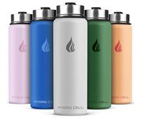 HYDRO CELL Stainless Steel Insulated Water Bottle with Straw - For Cold & Hot Drinks - Metal Vacuum Flask with Screw Cap and Modern Leakproof Sport Thermos for Adults (Frost 24oz)