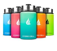 HYDRO CELL Stainless Steel Water Bottle w/Straw & Wide Mouth Lids (64oz 40oz 32oz 24oz 18oz 14oz) - Insulated Sweat Proof Sport Design (Mint/Green - 14oz)