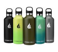 HYDRO CELL Stainless Steel Water Bottle with Straw & Standard Mouth Lids (32oz 24oz 20oz 16oz) - Keeps Liquids Hot or Cold with Double Wall Vacuum Insulated Sweat Proof Sport Design (Army 32oz)
