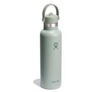HYDRO FLASK - Standard Mouth Water Bottle 621 ml (21 oz) - Vacuum Insulated Stainless Steel Water Bottle with Flex Straw Cap - Agave