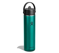 Hydro Flask - Lightweight Wide Flex Straw Cap Bottle 710 ml (24 oz) - Stainless Steel, Leakproof with Strap - Insulated Cold 24 Hrs - Emerald Green