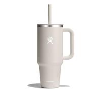 Hydro Flask 40 Oz Travel Tumbler with Handle, Lid and Straw - Insulated Stainless Steel in 40 Oz Oat Tan