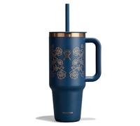 Hydro Flask 40 Oz Travel Tumbler with Handle, Lid and Straw - Insulated Stainless Steel in Western Dark Blue