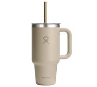 Hydro Flask - Travel Tumbler 946 ml (32 oz) with Clear Press-in Straw Lid - Stainless Steel - Double Wall Vacuum Insulated - Splash Resistant - Oat