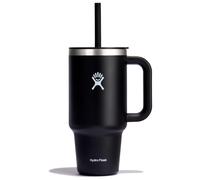 Hydro Flask - Travel Tumbler 946 ml (32 oz) with Closable Press-In Straw Lid - Stainless Steel - Double Wall Vacuum Insulated - Splash resistant lid - Black