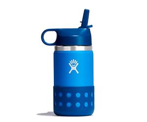 HYDRO FLASK - Kids Water Bottle 354 ml (12 oz) - Vacuum Insulated Stainless Steel Toddler Water Bottle - Silicone Flex Boot, Easy Sip Straw Lid - BPA-Free - Wide Mouth - Lake