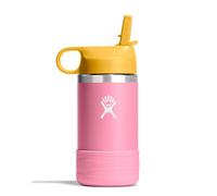 Hydro Flask Kids Water Bottle for School - Stainless Steel and Insulated with Straw Cap - 12 Oz Dahlia