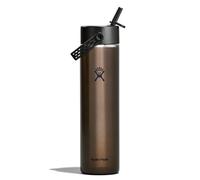 Hydro Flask - Lightweight Wide Flex Straw Cap Bottle 710 ml (24 oz) - Stainless Steel, Leakproof with Strap - Insulated Cold 24 Hrs - Dishwasher Safe - Obsidian