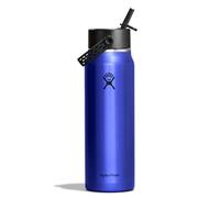 Hydro Flask - Lightweight Wide Flex Straw Cap Bottle 946 ml (32oz) - Stainless Steel, Leakproof with Strap - Insulated Cold 24 Hrs - Dishwasher Safe - Sapphire Blue