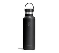 Hydro Flask - Standard Flex Cap 621 ml (21 oz) Bottle - Stainless Steel, Leakproof, Cupholder Compatible - Insulated Cold 24 Hrs & Hot 12 Hrs - Black