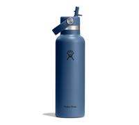 Hydro Flask - Standard Flex Straw Cap 621 ml (21 oz) Bottle - Stainless Steel, Leakproof, Cupholder Compatible - Insulated Cold 24 Hrs - Harbor Blue