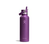 Hydro Flask - Standard Flex Straw Cap 621 ml (21 oz) Bottle - Stainless Steel, Leakproof, Cupholder Compatible - Insulated Cold 24 Hrs - Beachplum