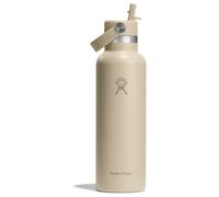 Hydro Flask - Standard Flex Straw Cap 621 ml (21 oz) Bottle - Stainless Steel, Leakproof, Cupholder Compatible - Insulated Cold 24 Hrs - Oat