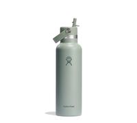 HYDRO FLASK - Standard Mouth Water Bottle 621 ml (21 oz) - Vacuum Insulated Stainless Steel Water Bottle with Flex Straw Cap - Agave