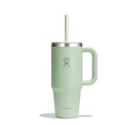 HYDRO FLASK - Travel Tumbler 709 ml (24 oz) with Closable Press-In Straw Lid - Stainless Steel - Double Wall Vacuum Insulated - Splash resistant lid - Aloe
