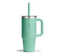 Hydro Flask - Travel Tumbler 710 ml (24 oz) with Clear Press-in Straw Lid - Stainless Steel - Double Wall Vacuum Insulated - Splash Resistant - Mermaid Green