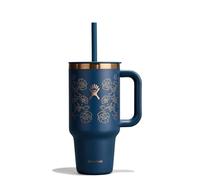 Hydro Flask - Travel Tumbler 946 ml (32 oz) | Closable Press-In Straw Lid - Stainless Steel - Double Wall Vacuum Insulated - Splash resistant lid - Western Dark Blue