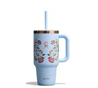 Hydro Flask - Travel Tumbler 946 ml (32 oz) | Closable Press-In Straw Lid - Stainless Steel - Double Wall Vacuum Insulated - Splash resistant lid - Western Light Blue