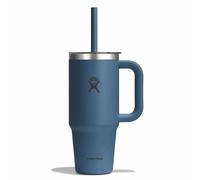 Hydro Flask - Travel Tumbler 710 ml (24 oz) | Clear Press-In Straw Lid - Stainless Steel - Double Vacuum Insulation - Splash Proof - Harbor Blue