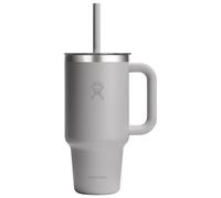 Hydro Flask - Travel Tumbler 710 ml (24 oz) with Clear Press-in Straw Lid - Stainless Steel - Double Wall Vacuum Insulated - Splash Resistant - Birch