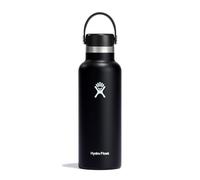 Hydro Flask - Water Bottle 532 ml (18 oz) - Vacuum Insulated Stainless Steel Water Bottle with Leak Proof Flex Cap and Powder Coat - Standard Mouth - Black