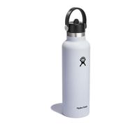 HYDRO FLASK - Water Bottle 621 ml (21 oz) with Flex Straw Cap - Vacuum Insulated Stainless Steel Reusable Water Bottle - Leakproof Lid - White