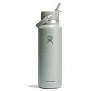 Hydro Flask Water Bottle - Insulated Stainless Steel - Wide Mouth Flex Straw Lid, Non Spill, Leakproof and Refillable in 40 Oz Tonal Agave