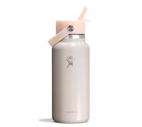 Hydro Flask Water Bottle - Insulated Stainless Steel - Wide Mouth Flex Straw Lid, Non-Spill, Leakproof and Refillable in 32 Oz Glimmer Cream