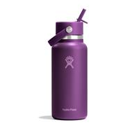 Hydro Flask - Wide Flex Straw Cap 946 ml (32 oz) Bottle - Stainless Steel, Leakproof Straw, Dishwasher Safe - Insulated Cold 24 Hrs - Wide Mouth, Ice Cube Friendly - Beachplum