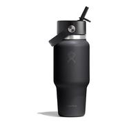 Hydro Flask - Wide Flex Straw Travel Bottle 710 ml (24 oz) - Leakproof, Insulated, Cupholder Compatible - Keeps Drinks Cold 24 Hrs - Flex Straw Cap - Black