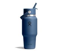 Hydro Flask - Wide Flex Straw Travel Bottle 710 ml (24 oz) - Leakproof, Insulated, Cupholder Compatible - Keeps Drinks Cold 24 Hrs - Flex Straw Cap - Harbor Blue