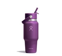 Hydro Flask - Wide Flex Straw Travel Bottle 710ml (24 oz) - Leakproof, Insulated, Cupholder Compatible - Keeps Drinks Cold 24 Hrs - Flex Straw Cap - Beachplum Purple