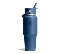 Hydro Flask - Wide Flex Straw Travel Bottle 946 ml (32 oz) - Stainless Steel, Leakproof, Fits Most Cupholders - Insulated Cold 24 Hrs - Wide Mouth, Ice Cube Friendly - Harbor Blue