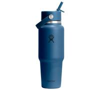 Hydro Flask - Wide Flex Straw Travel Bottle 710 ml (24 oz) - Leakproof, Insulated, Cupholder Compatible - Keeps Drinks Cold 24 Hrs - Flex Straw Cap - Harbor Blue