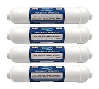 Hydro+ H11PA Inline Fridge Water Filter & Scale Inhibitor | Activated Carbon Fridge, Cooler & Tap Filter | 1/4" Push Fit Filter Cartridge | Samsung, LG, GE, Bosch, Daewoo, Neff, Siemens (4 Pack)
