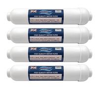 Hydro+ H15PA Carbon Block Filter with Scale Inhibitor and 1/4" Push Fit Fittings | 1 Micron Inline Filter for Samsung, LG, GE, Bosch, Daewoo, Neff, Siemens Fridges (4 Pack)