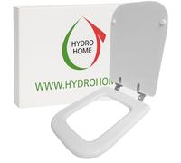 HYDRO HOME Ideal Standard toilet seat Conca as original, wooden toilet seat covered in polyester resin with inclined hinges, toilet seat made in Italy (white IS)